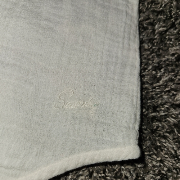 SuperDry Penny Collar Shirt Blouse in Oatmeal Size 10 Lightweight gauzy - Picture 16 of 16